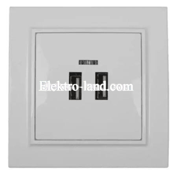 Розетка USB (2 порта) Electro House белая Enzo